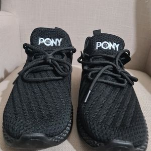 Pony PP1 Tag Tempo Mens Sz 11 1/2 Black Sneakers Athletic Casual Running Shoes